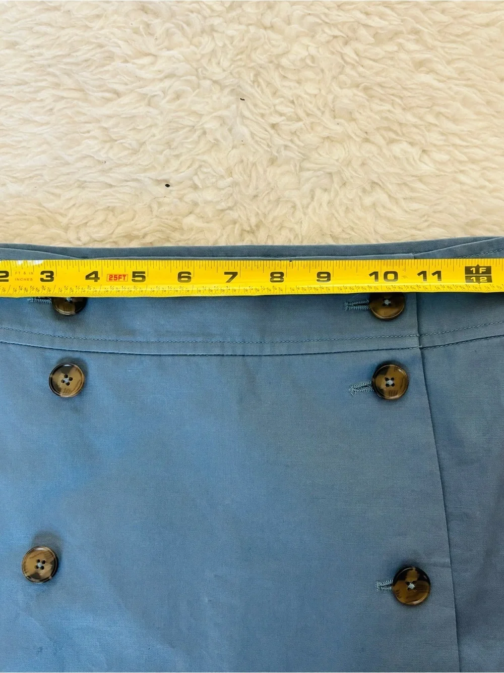 Paul Smith Overlaps Classic Blue Button-Front Skirt size EU 40